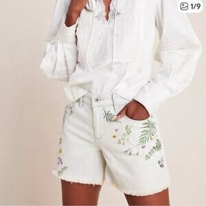 Pilcro Anthropologie Floral Printed Shorts Sz28 Boho Hippie Festival Fairy Twee